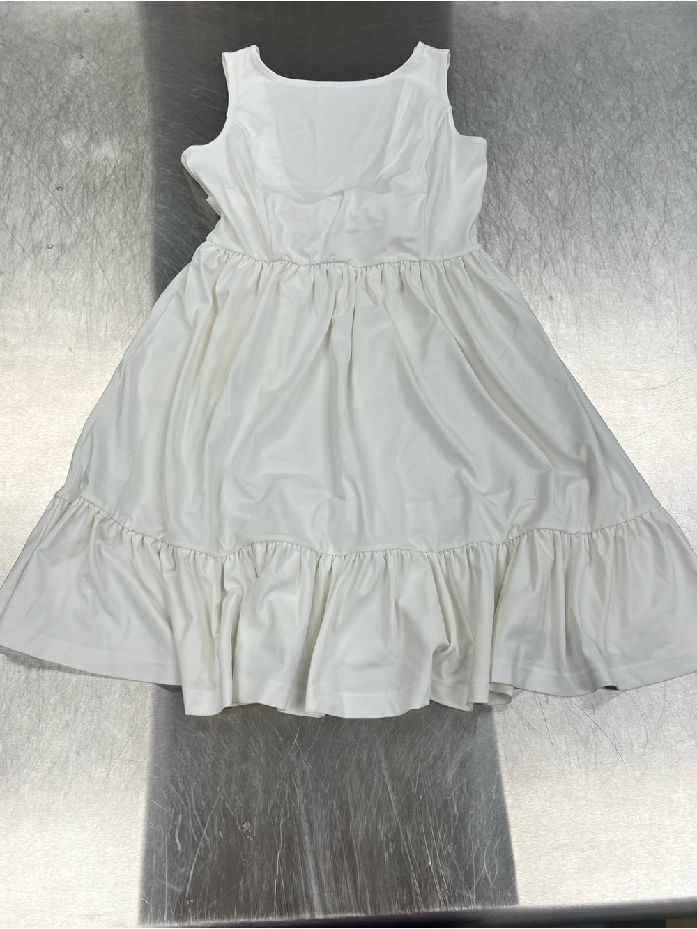 Halara White Tiered Flowy Tank Dress w/ Back Bow Women’s S/M
